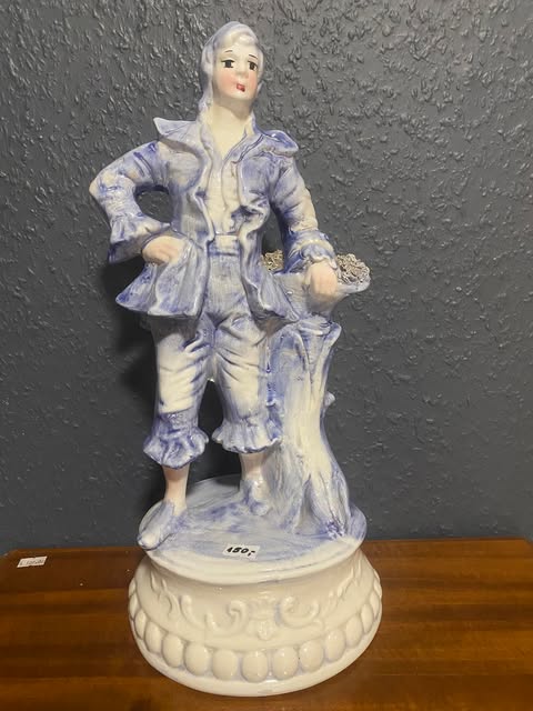 Porzellanfigur – Herr in blau-weiß