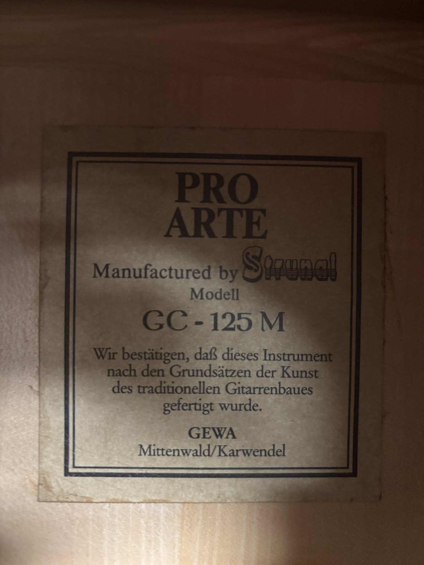 Pro Arte GC-125M by Strunal