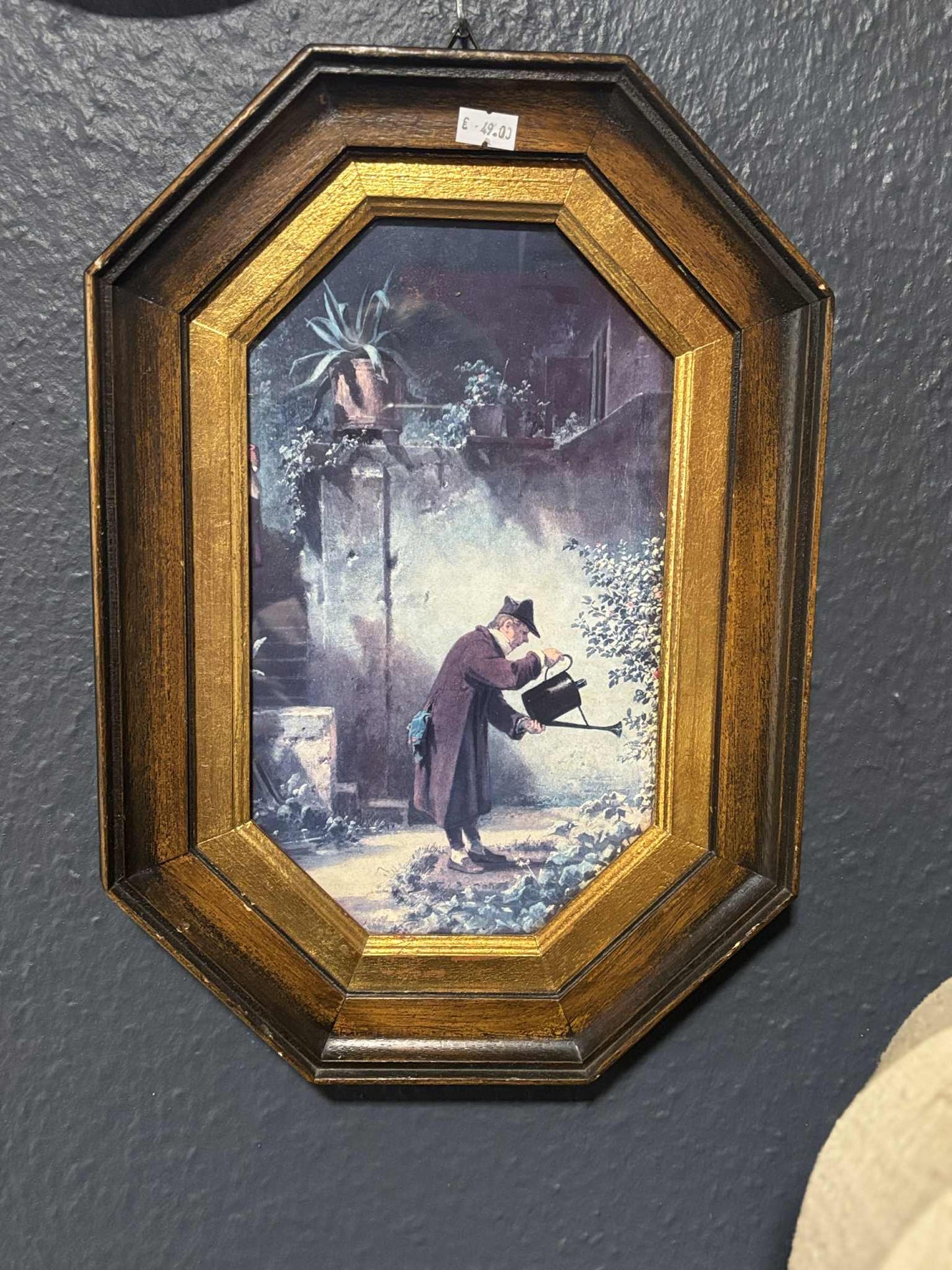 Stillleben mit Rosen und Pfingstrosen – Gemälde auf Platte, Barockrahmen