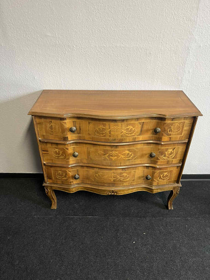 Große Barock/Rokoko Kommode mit 3 Schubladen und Intarsien