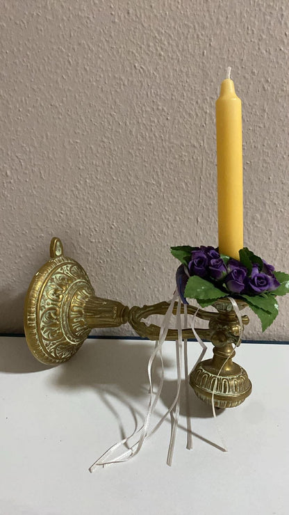 Antiker Wandkerzenhalter aus Messing