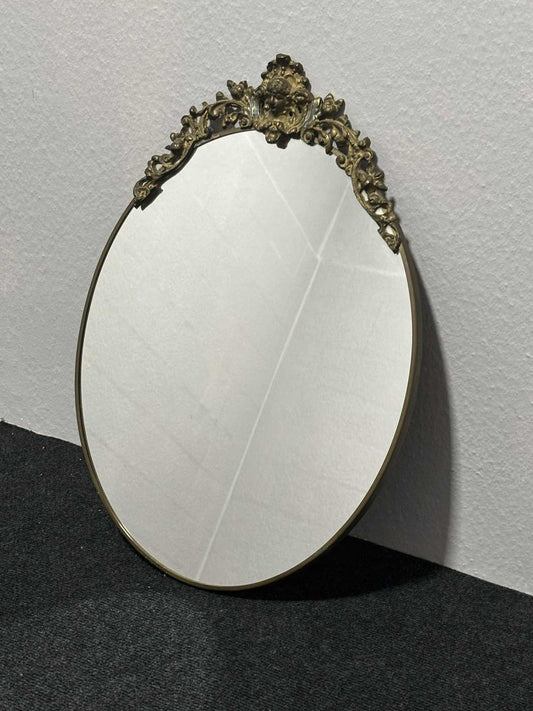 Antiker Wandspiegel mit Messingrahmen