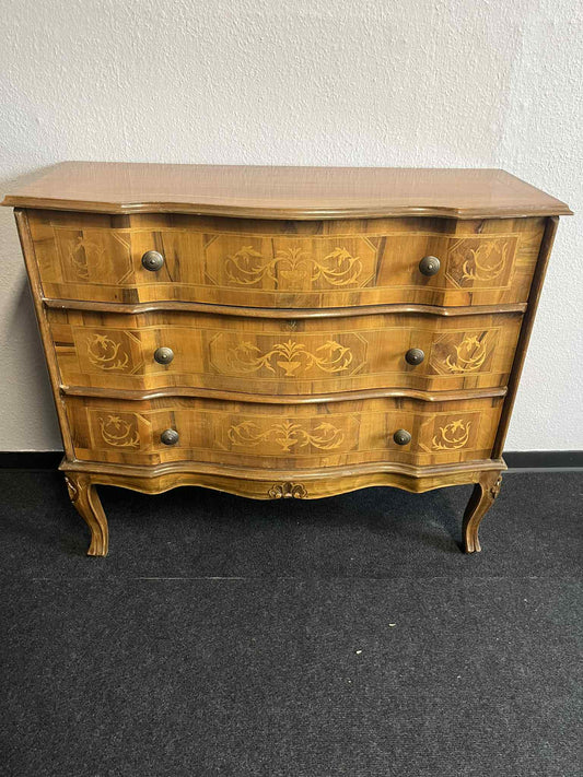 Große Barock/Rokoko Kommode mit 3 Schubladen und Intarsien
