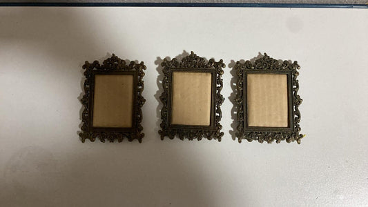 3× Kleine dekorative Bilderrahmen aus Metall