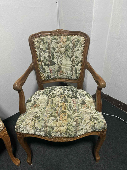 Antiker Armlehnstuhl mit Gobelinbezug – Louis XV Stil