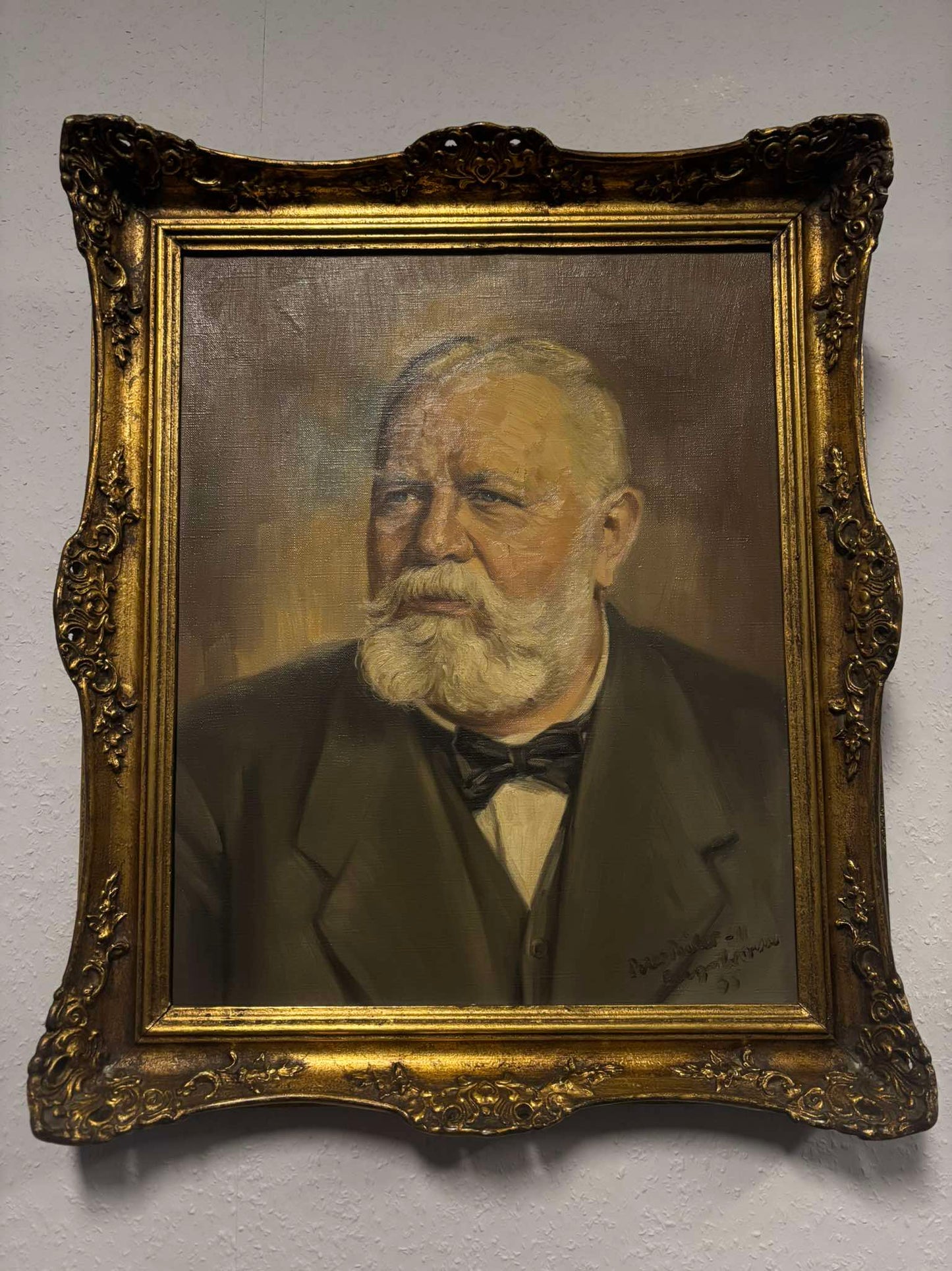 Männerporträt – Öl auf Leinwand, Barockrahmen