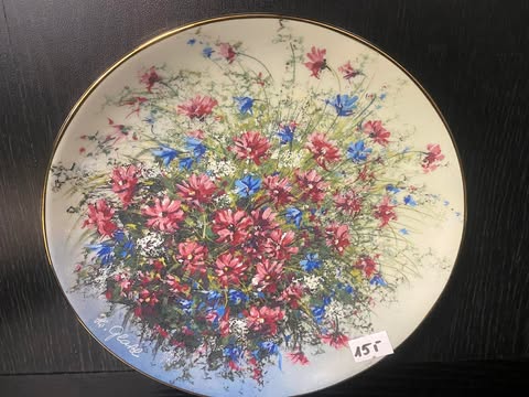 Porzellanteller – Rosa Wildblumen