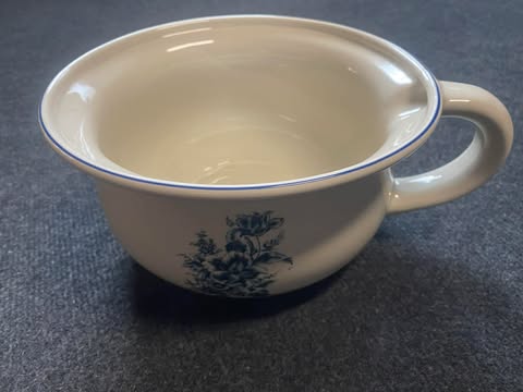Porzellan Waschset – 5-teilig, blaues Blumenmotiv