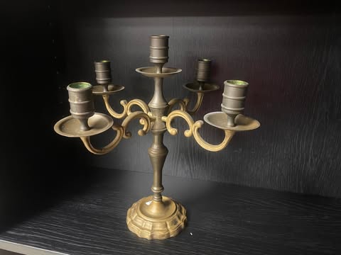 Messing-Kerzenständer mit 5 Armen