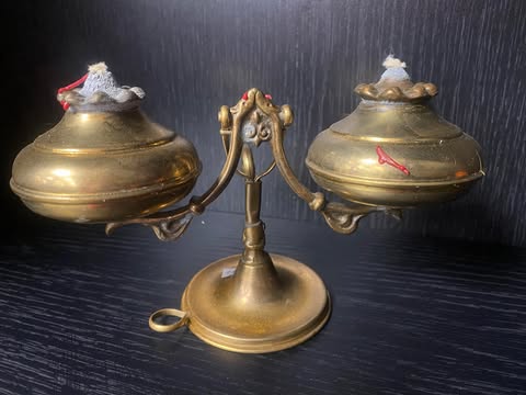 Doppelte Messing-Öllampe