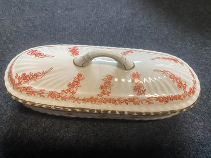 Porzellan Waschset – 3-teilig, rotes Blumenmotiv