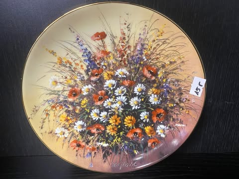 Porzellanteller – Bunter Sommerstrauß