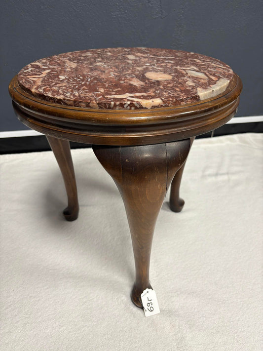 Beistelltisch mit Marmorplatte – Holz, klassischer Stil