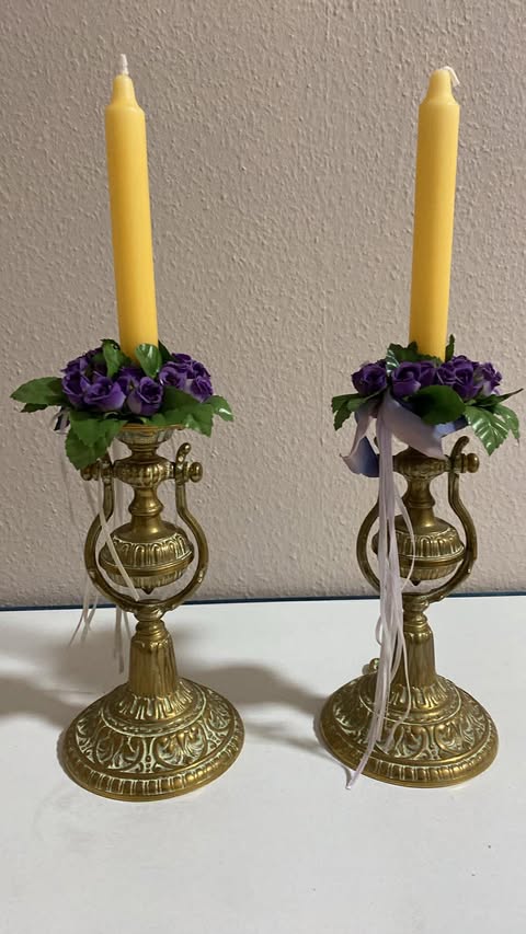 Antiker Wandkerzenhalter aus Messing