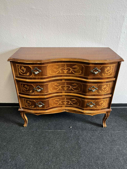 Barock Kommode mit Intarsien – 3 Schubladen