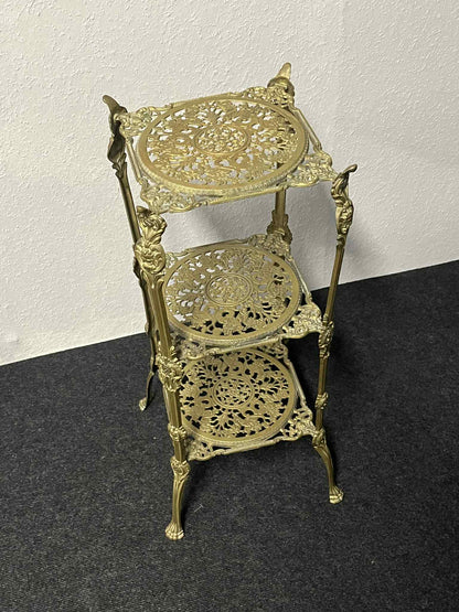 Dreistöckige Messing-Etagere