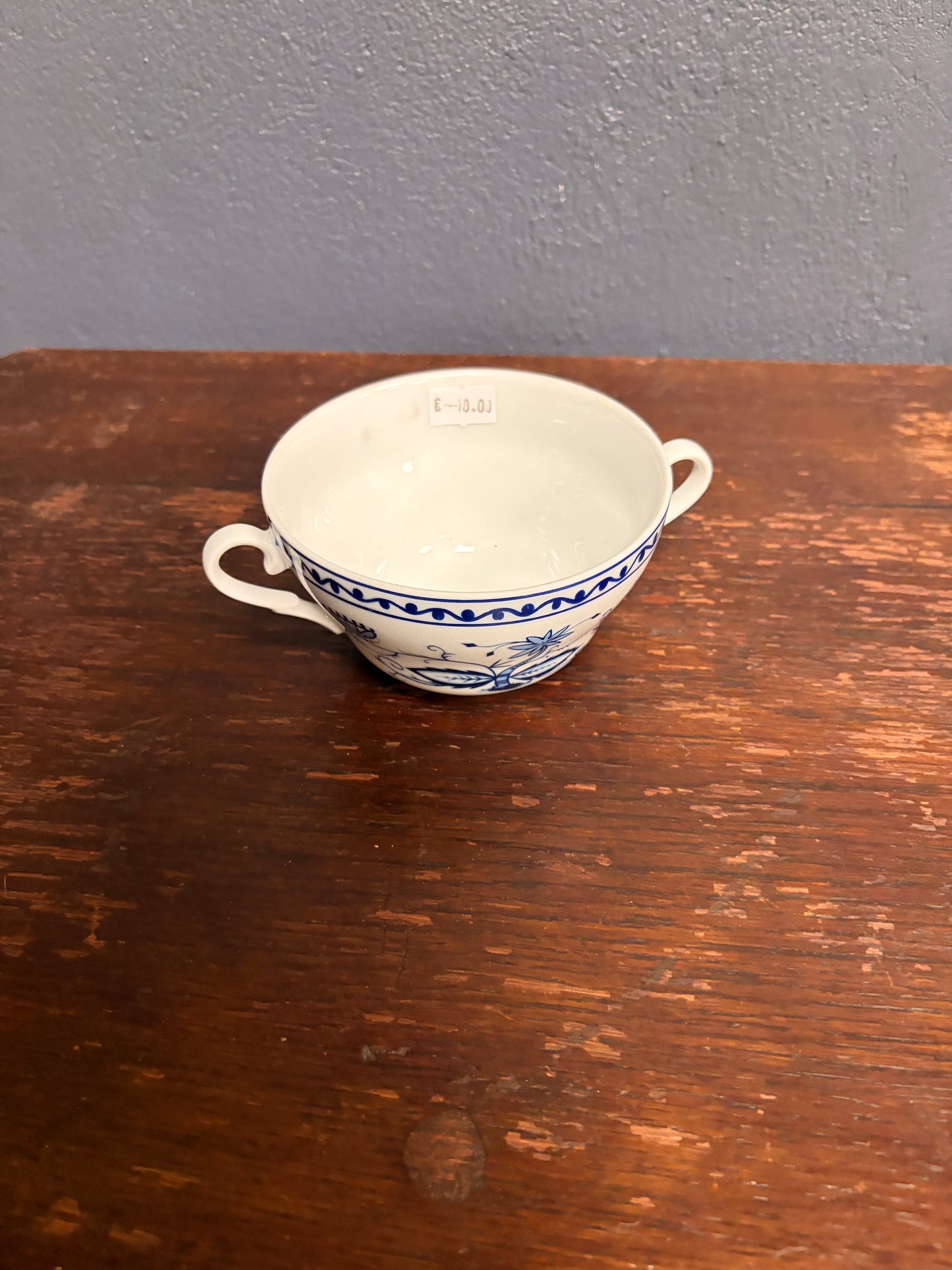 Porzellanschale mit Griffen – blau-weiß, Zwiebelmuster