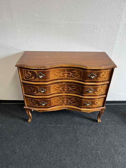 Barock Kommode mit Intarsien – 3 Schubladen