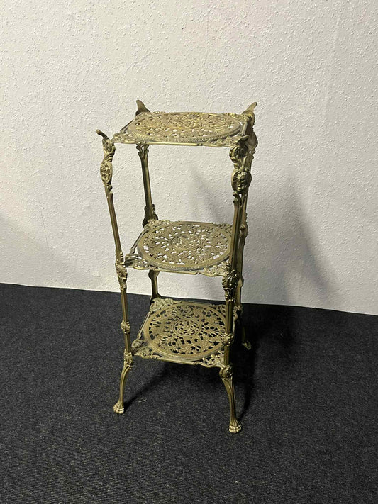 Dreistöckige Messing-Etagere